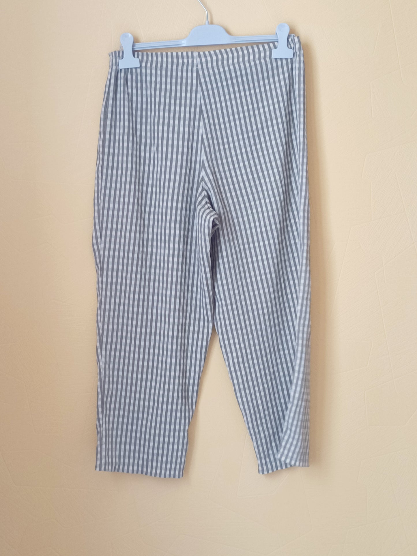 Pantalon léger à carreaux verts et beiges Taille 42/44