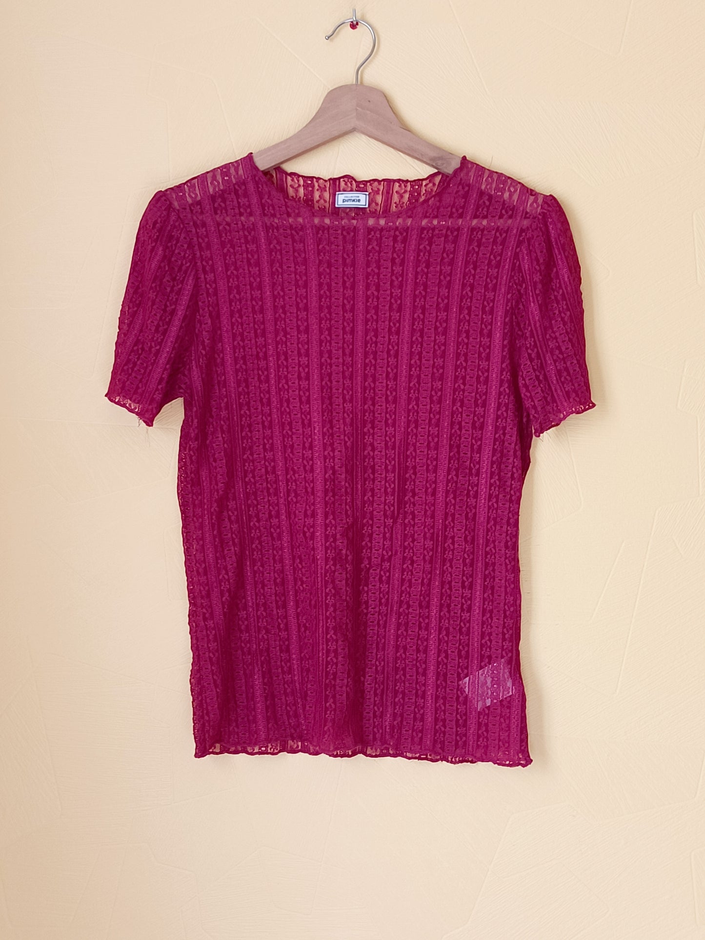 T-shirt Pimkie en dentelle bordeaux Taille M