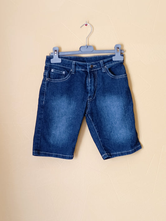 Short long en jeans bleu délavé Taille 8 Ans