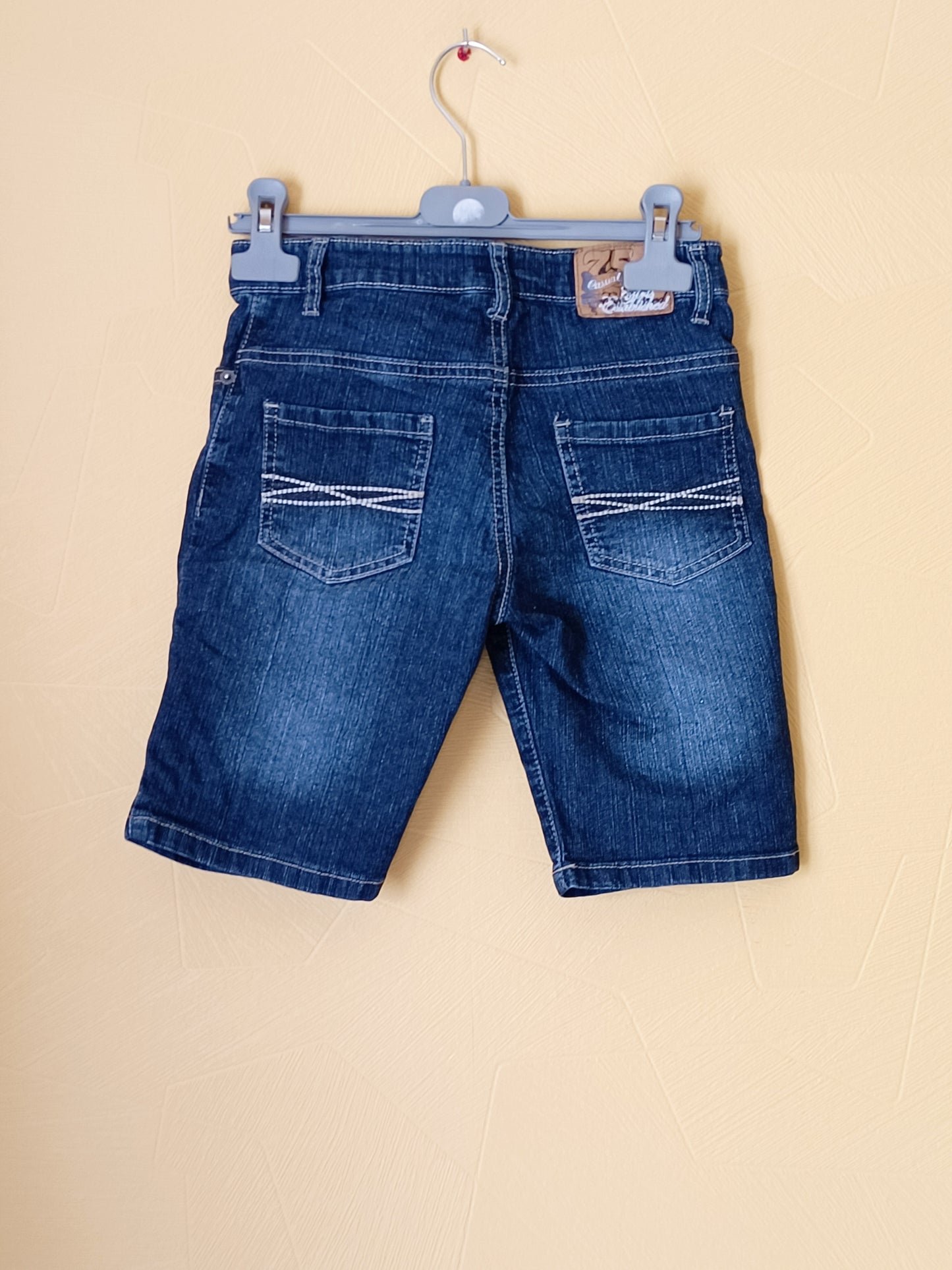 Short long en jeans bleu délavé Taille 8 Ans