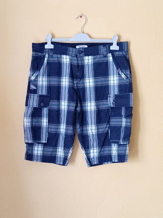 Short long Creeks bleu marine à carreaux Taille 44