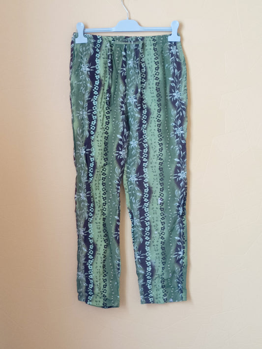 Pantalon léger Giani Feroti vert et marron imprimé Taille S