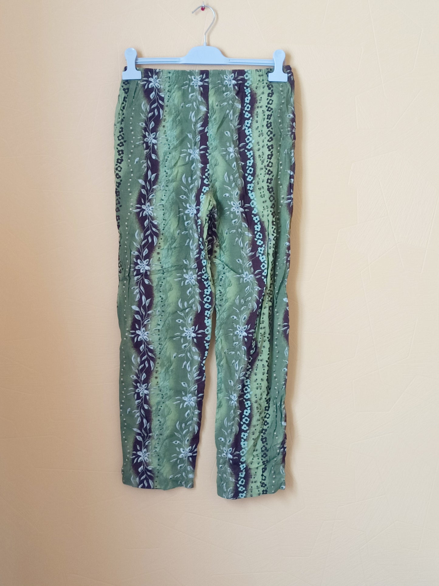 Pantalon léger Giani Feroti vert et marron imprimé Taille S