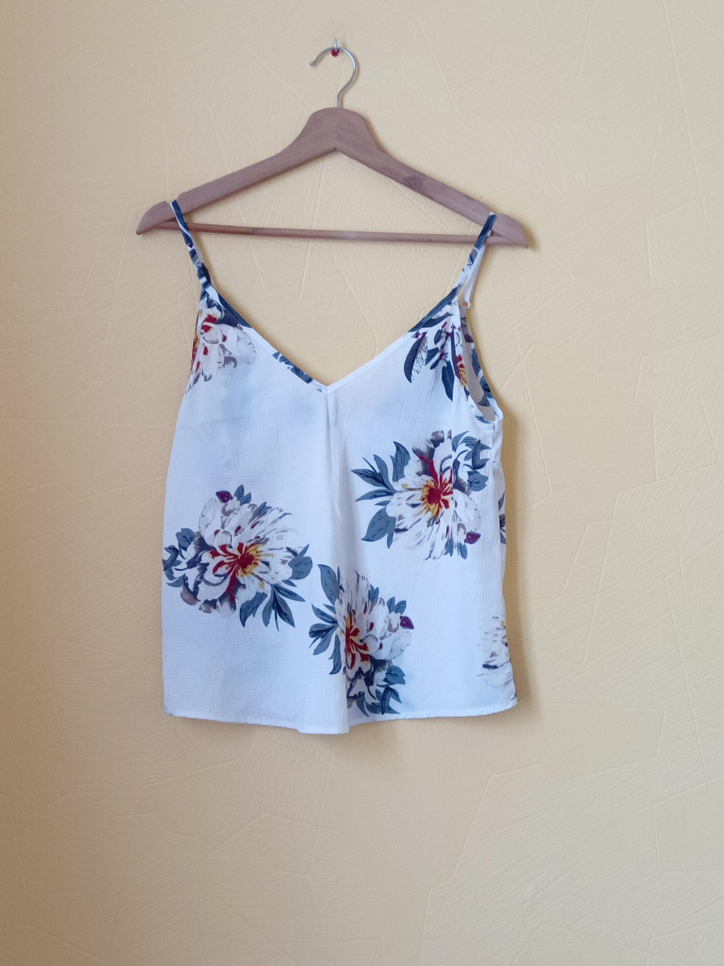 Débardeur Shein blanc motif fleuri Taille M