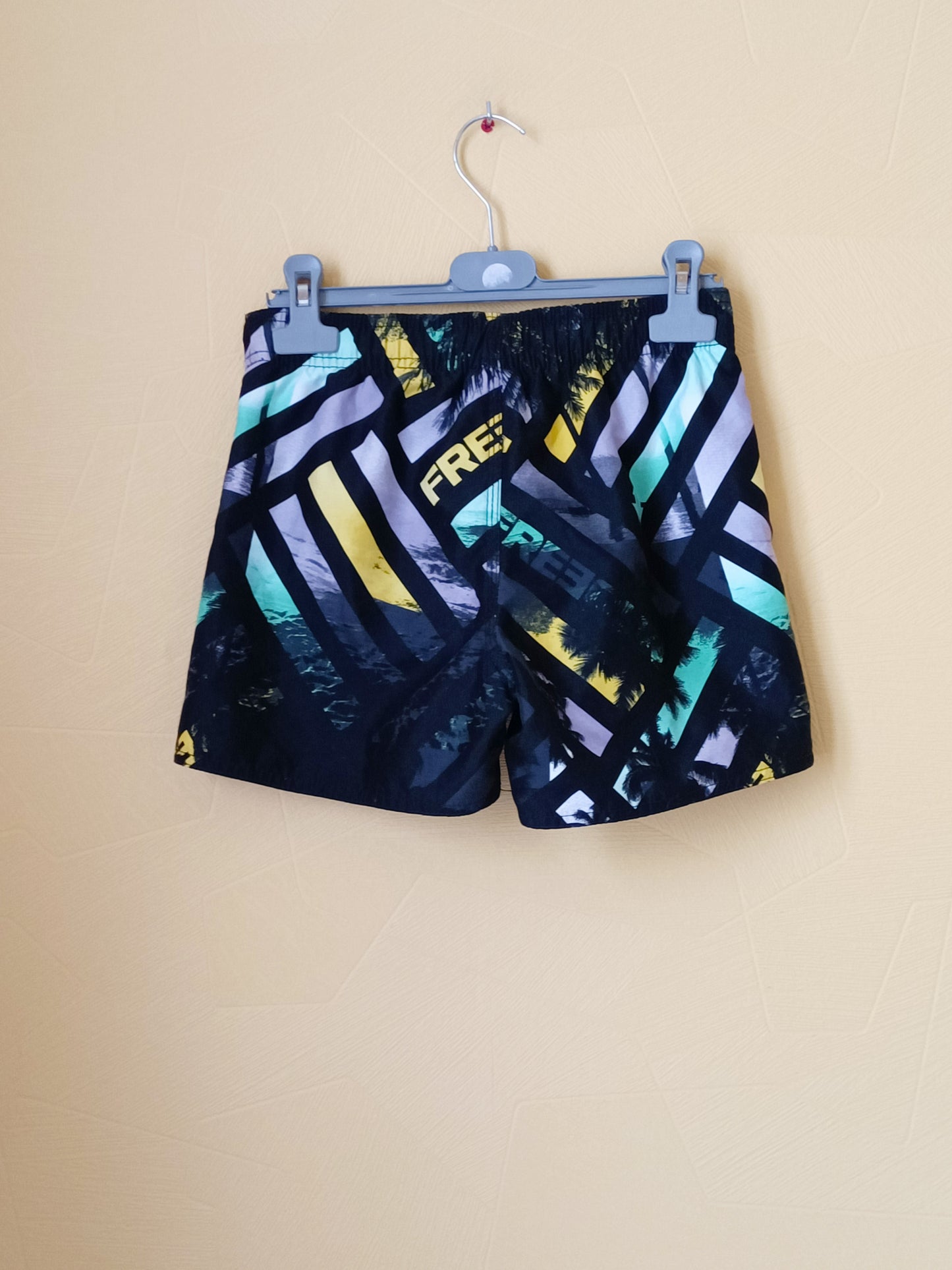 Short de bain Freegun noir à motifs Taille 10 Ans