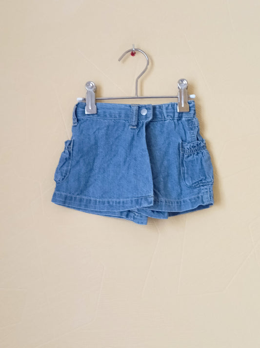 Jupe-short Happy Days en jeans Taille 3 Mois