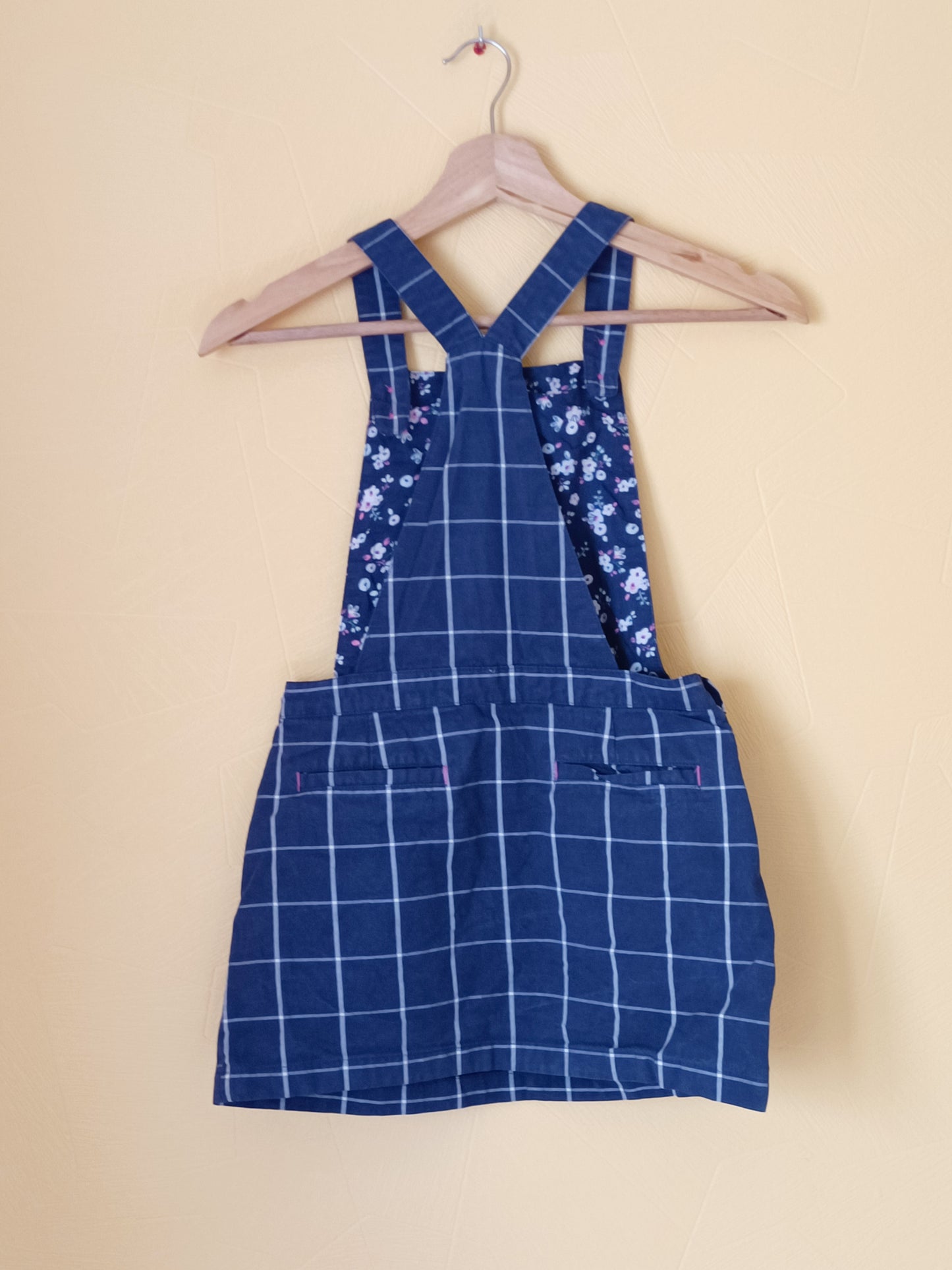 Robe à bretelles Sergent Major bleue marine à carreaux Taille 9 Ans