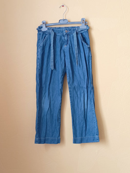 Jeans Okaïdi bleu avec ceinture Taille 10 Ans