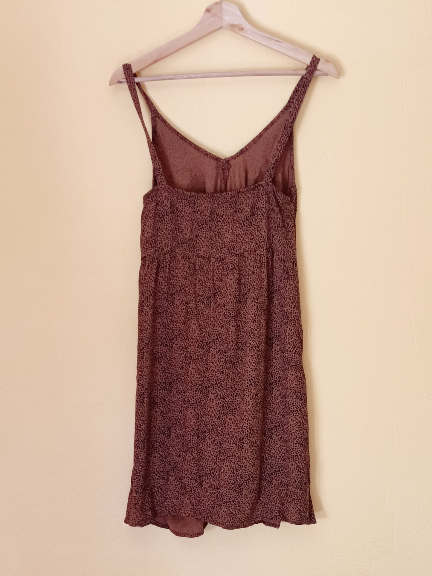 Robe à bretelles Pimkie marron à petits pois noirs Taille 40