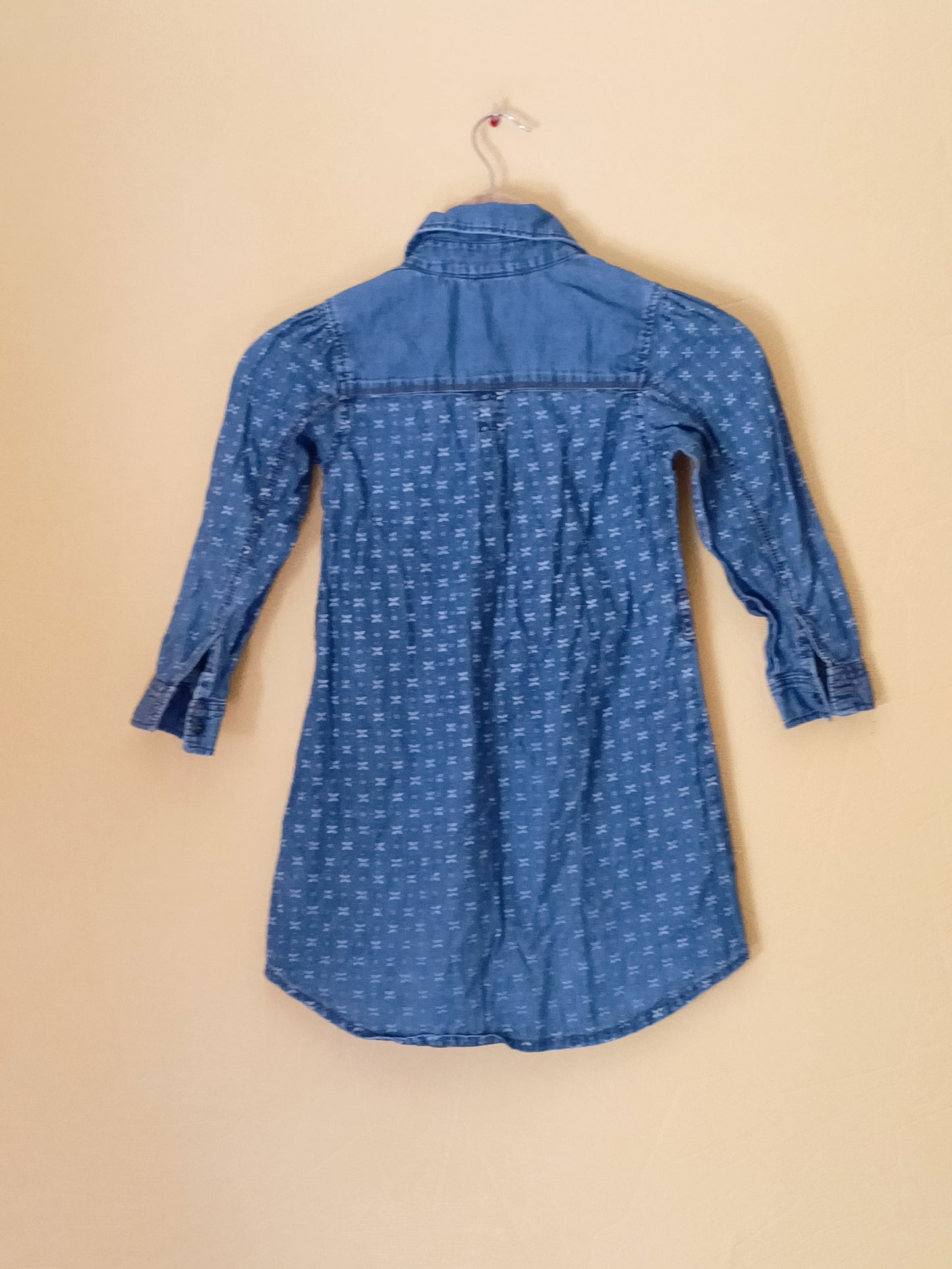 Robe chemise manches longues Prairie Rose bleue Taille 6 Ans