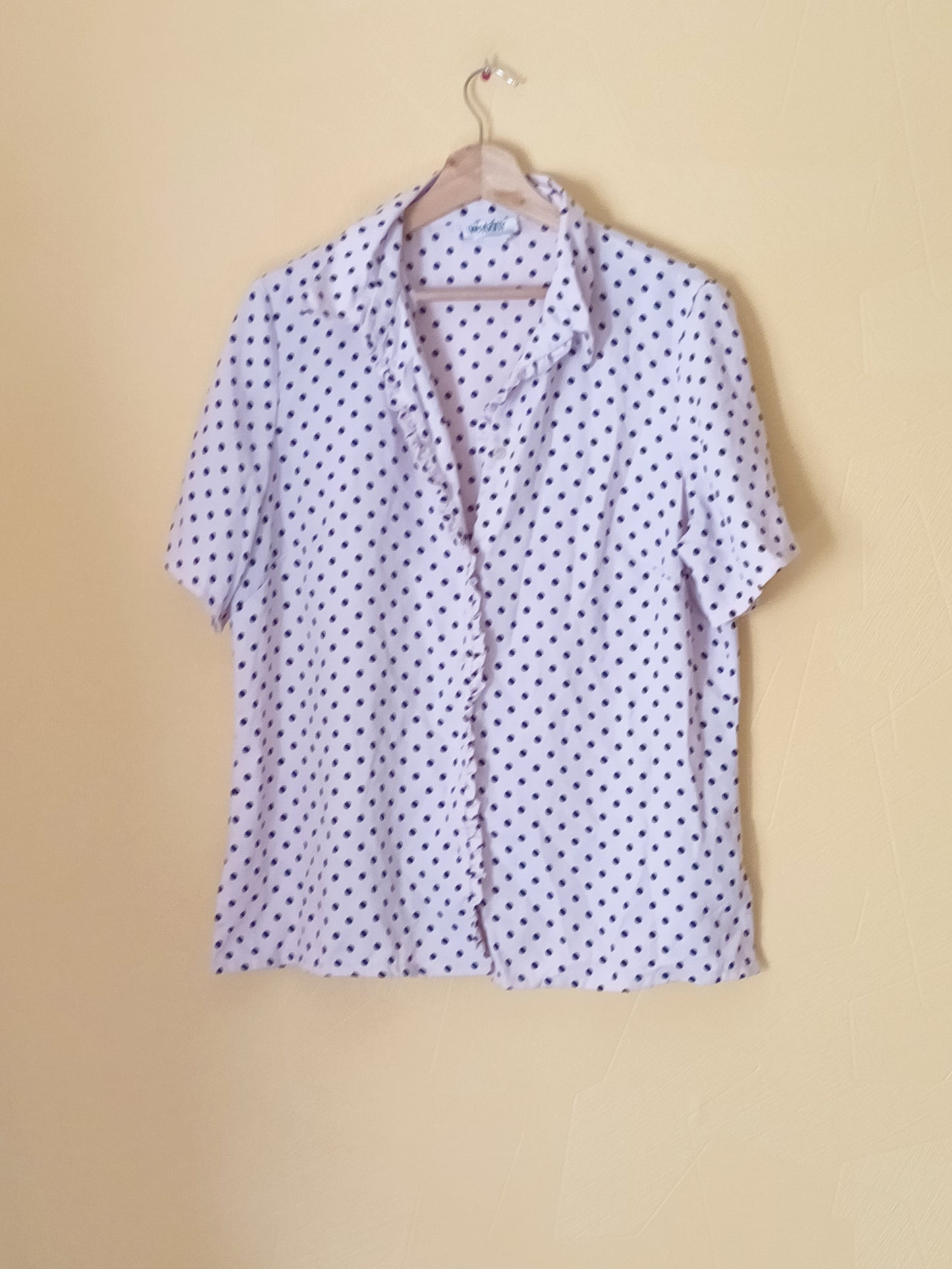 Chemise manches courtes Anne Weyburn rose à pois Taille 46