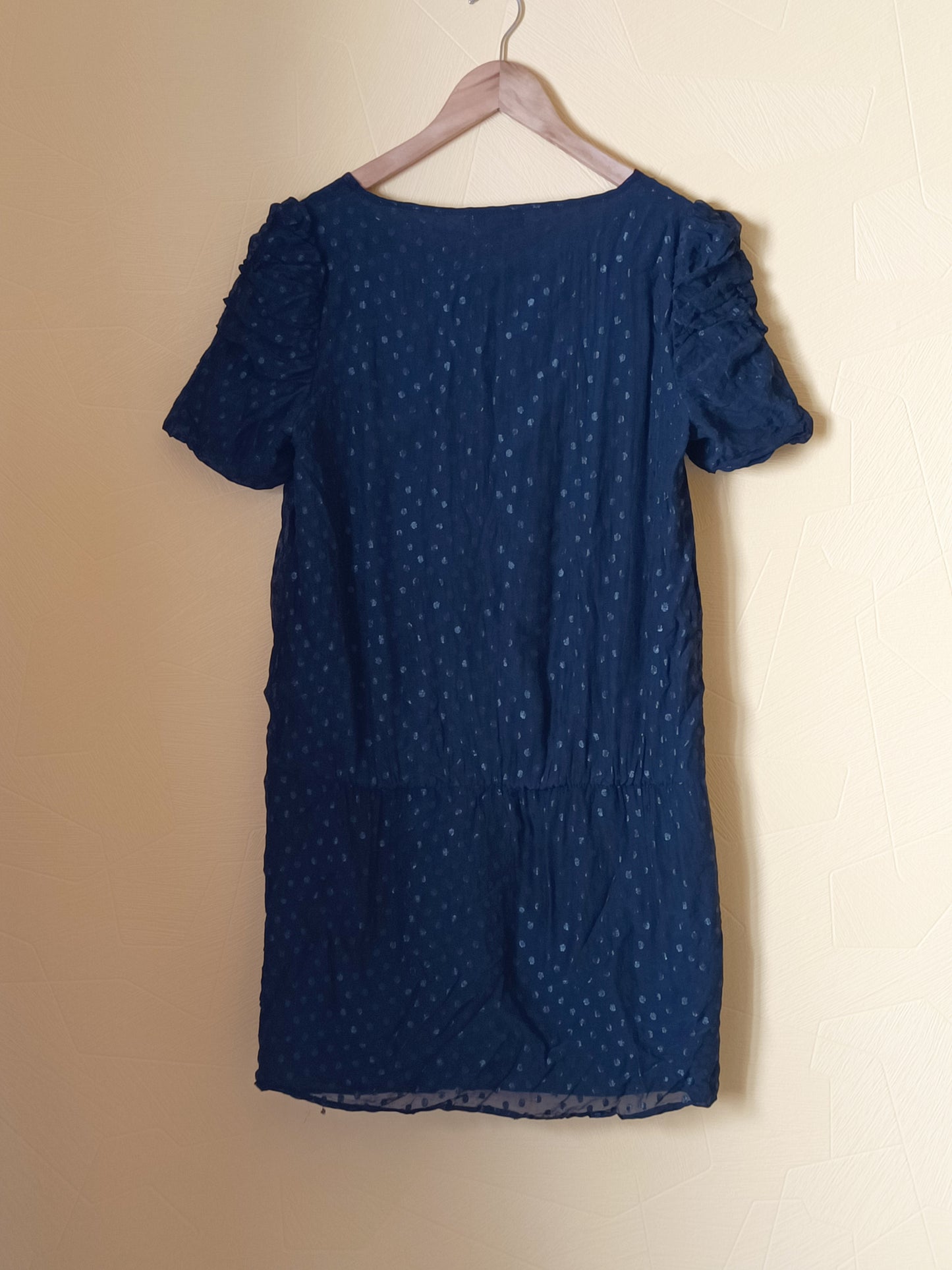 Robe manches courtes Kiabi noire à pois Taille 38