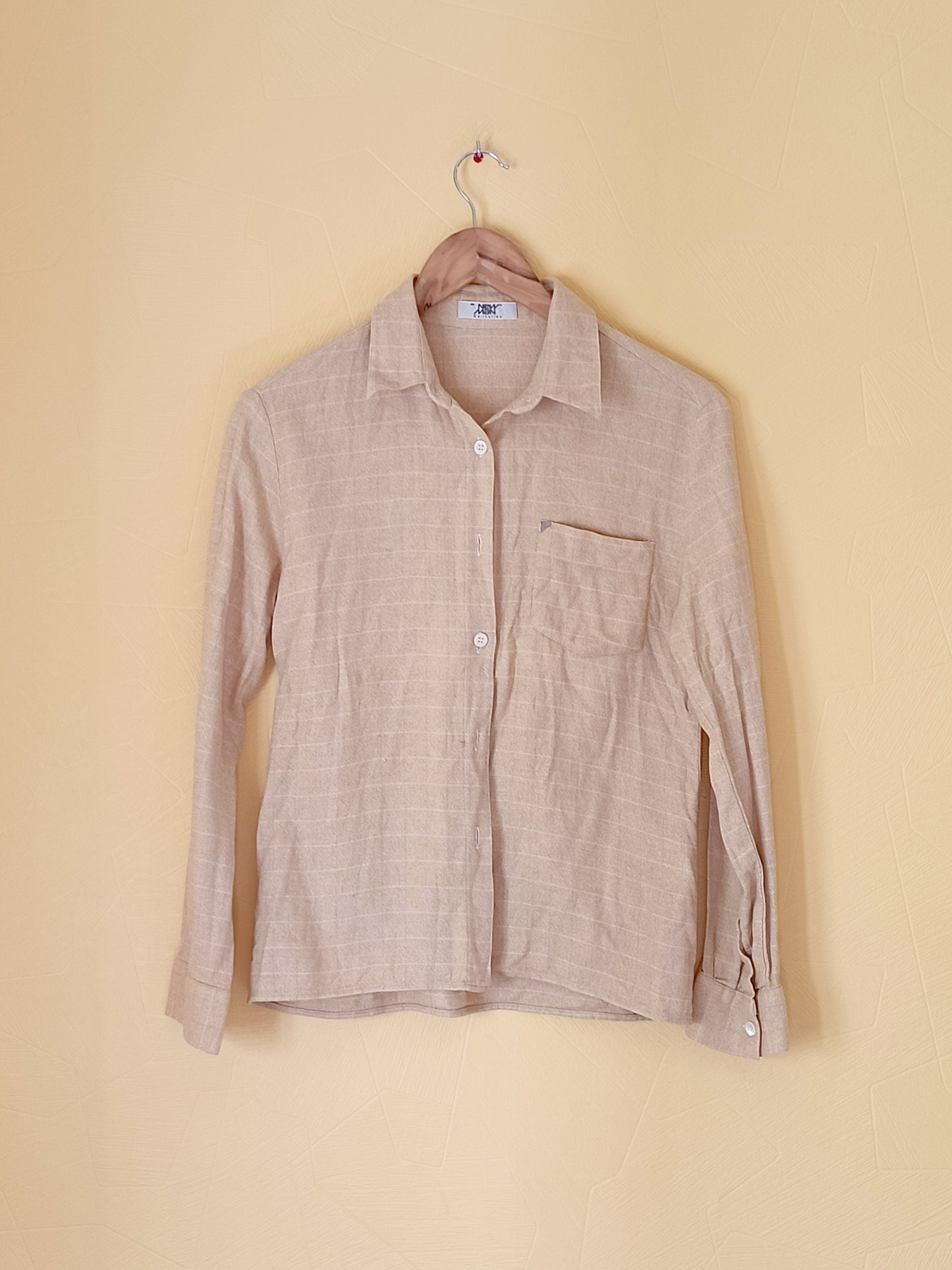 Chemise d'hiver New Man beige à carreaux Taille 36