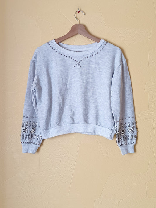 Sweat Suncoo gris clair avec strass Taille S