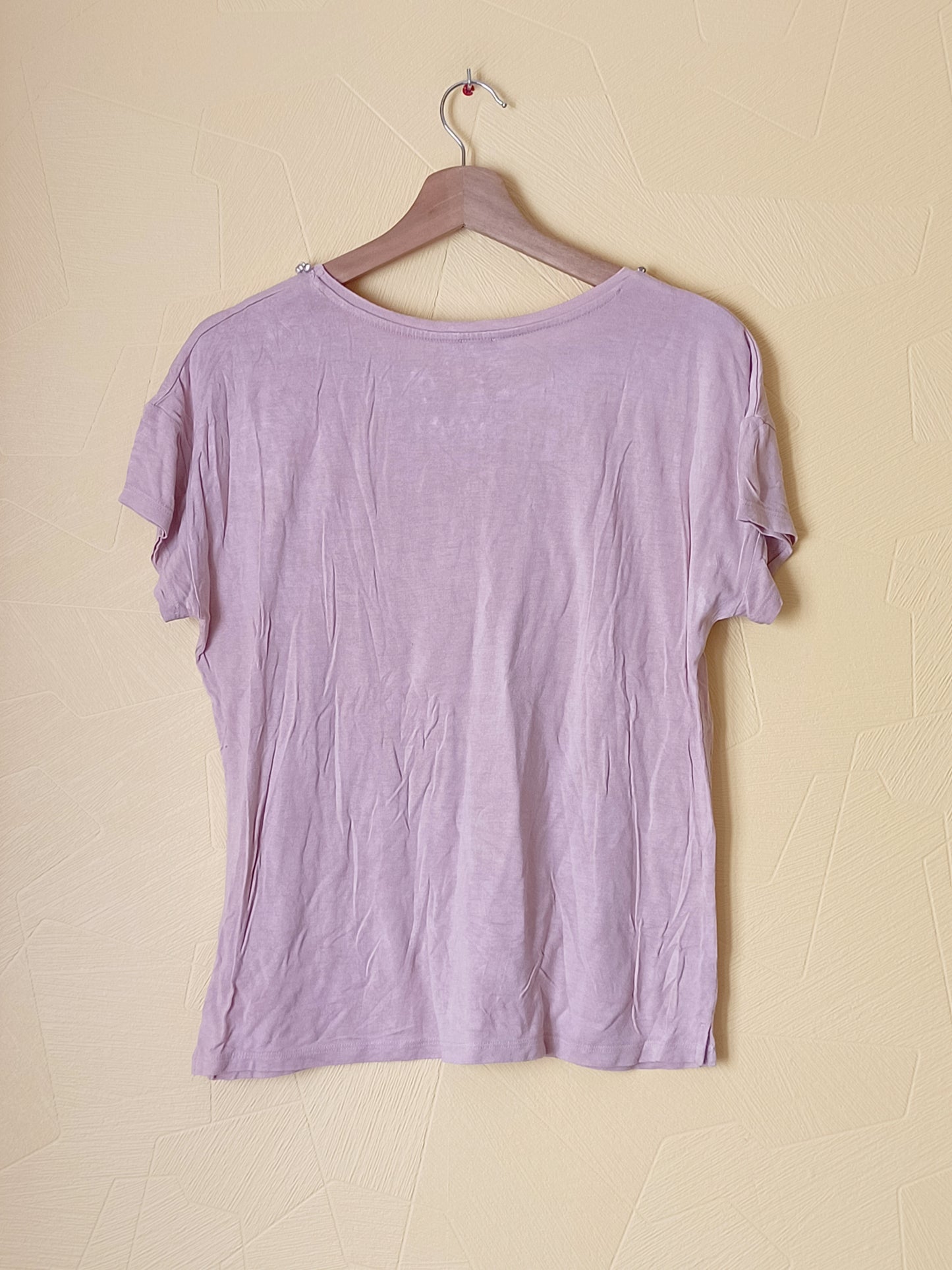 T-shirt Pimkie rose avec strass Taille L