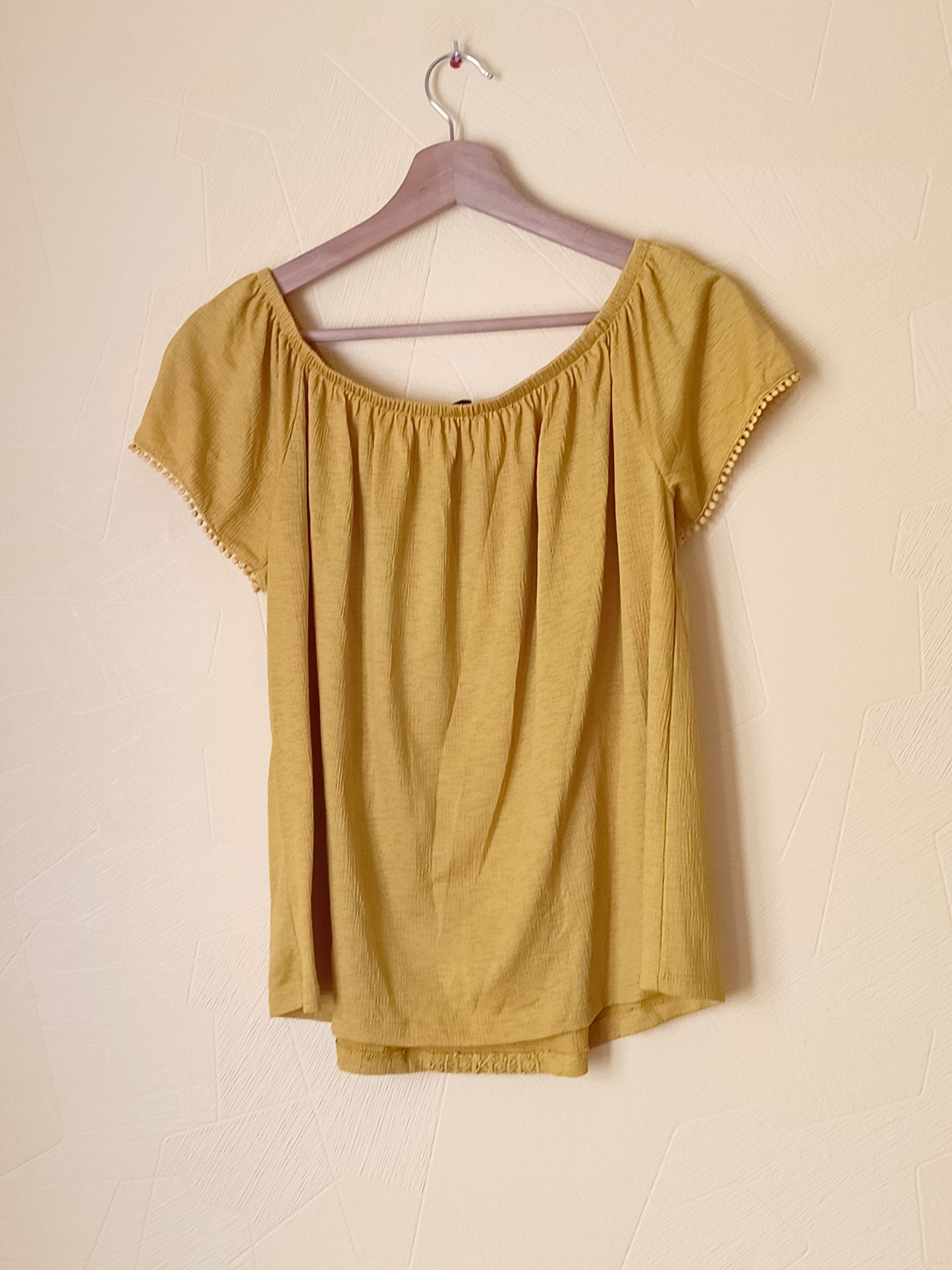 T-shirt fantaisie La Halle jaune moutarde Taille M