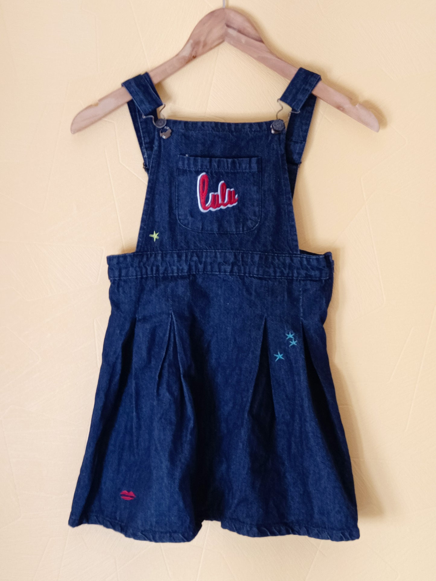 Robe à bretelles en jeans Lulu Castagnette bleue Taille 8 Ans