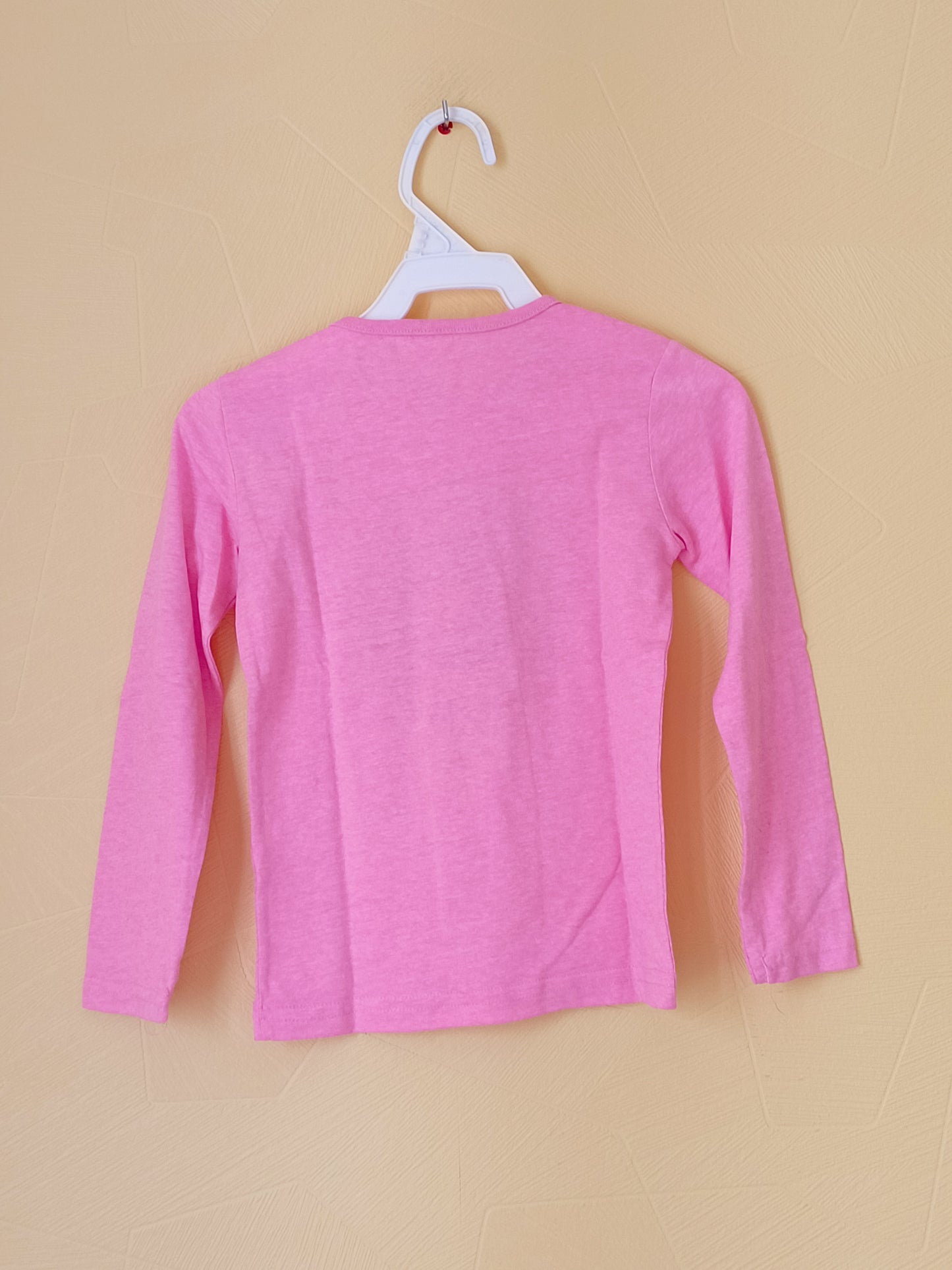 T-shirt manches longues rose avec impression Taille 5/6 Ans