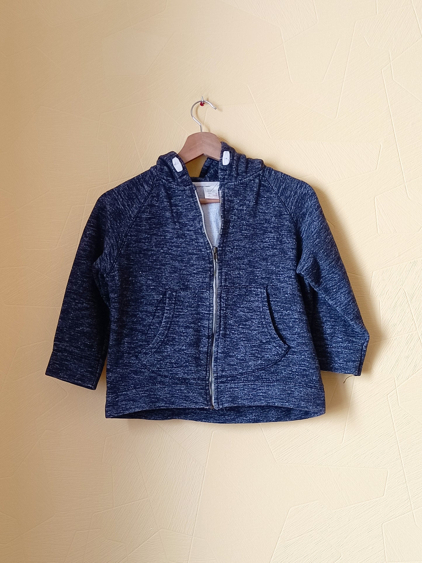 Veste zippée à capuche Zara Girls gris chiné Taille 8 Ans