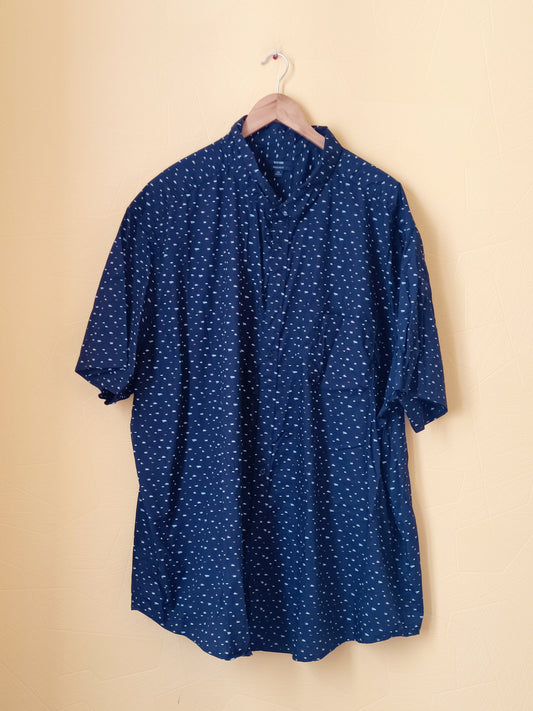 Chemise manches courtes Kiabi Regular Fit bleue marine à motifs Taille 6XL