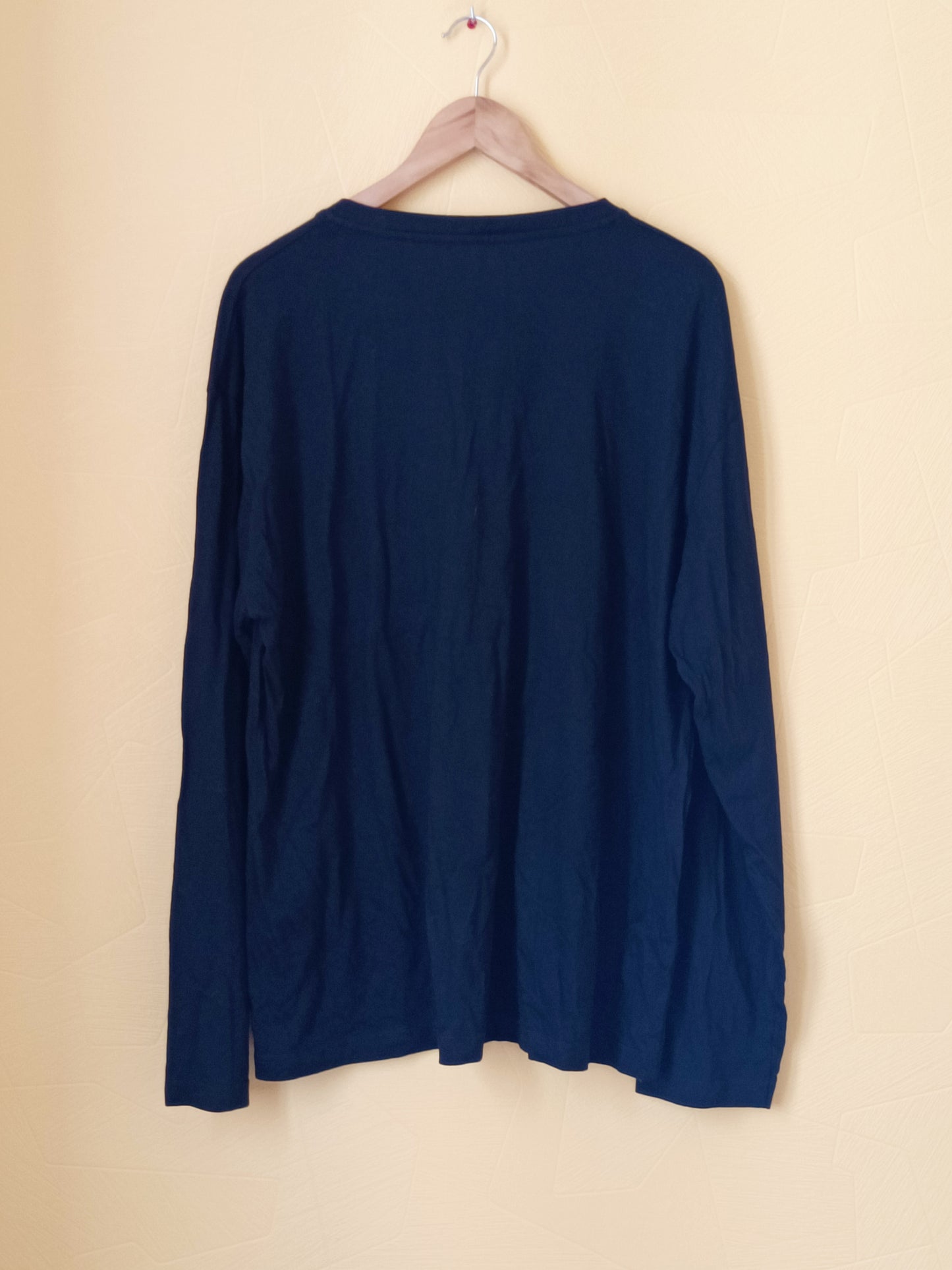 T-shirt manches longues noir avec impression Taille 4XL