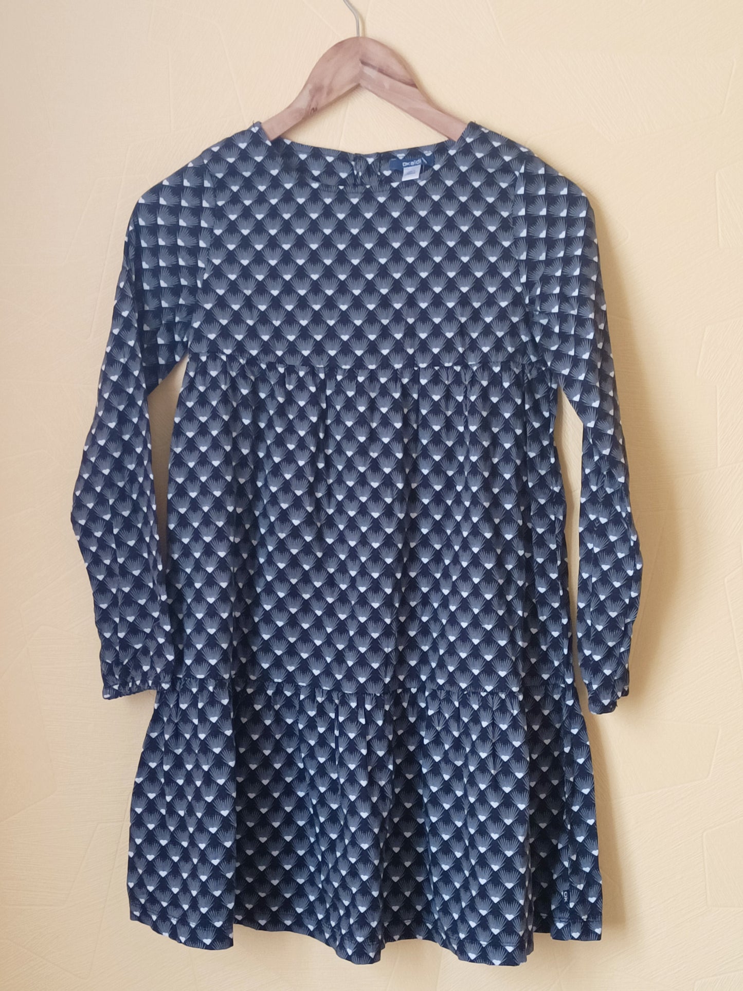Robe manches longues Okaïdi noire à motifs Taille 12 Ans