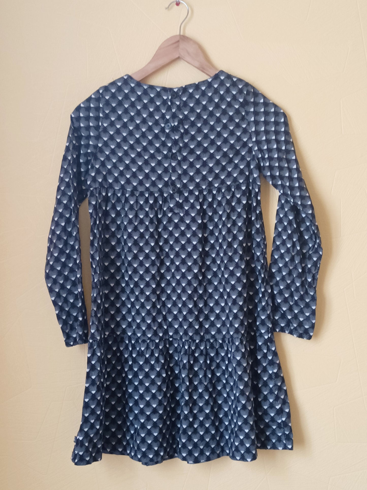 Robe manches longues Okaïdi noire à motifs Taille 12 Ans