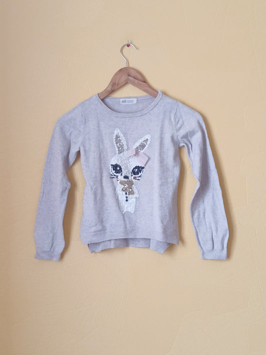 Pull fin H&M beige avec sequins Taille 6/8 Ans