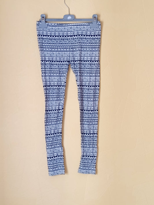 Legging Gémo blanc à motifs noirs Taille 12 Ans