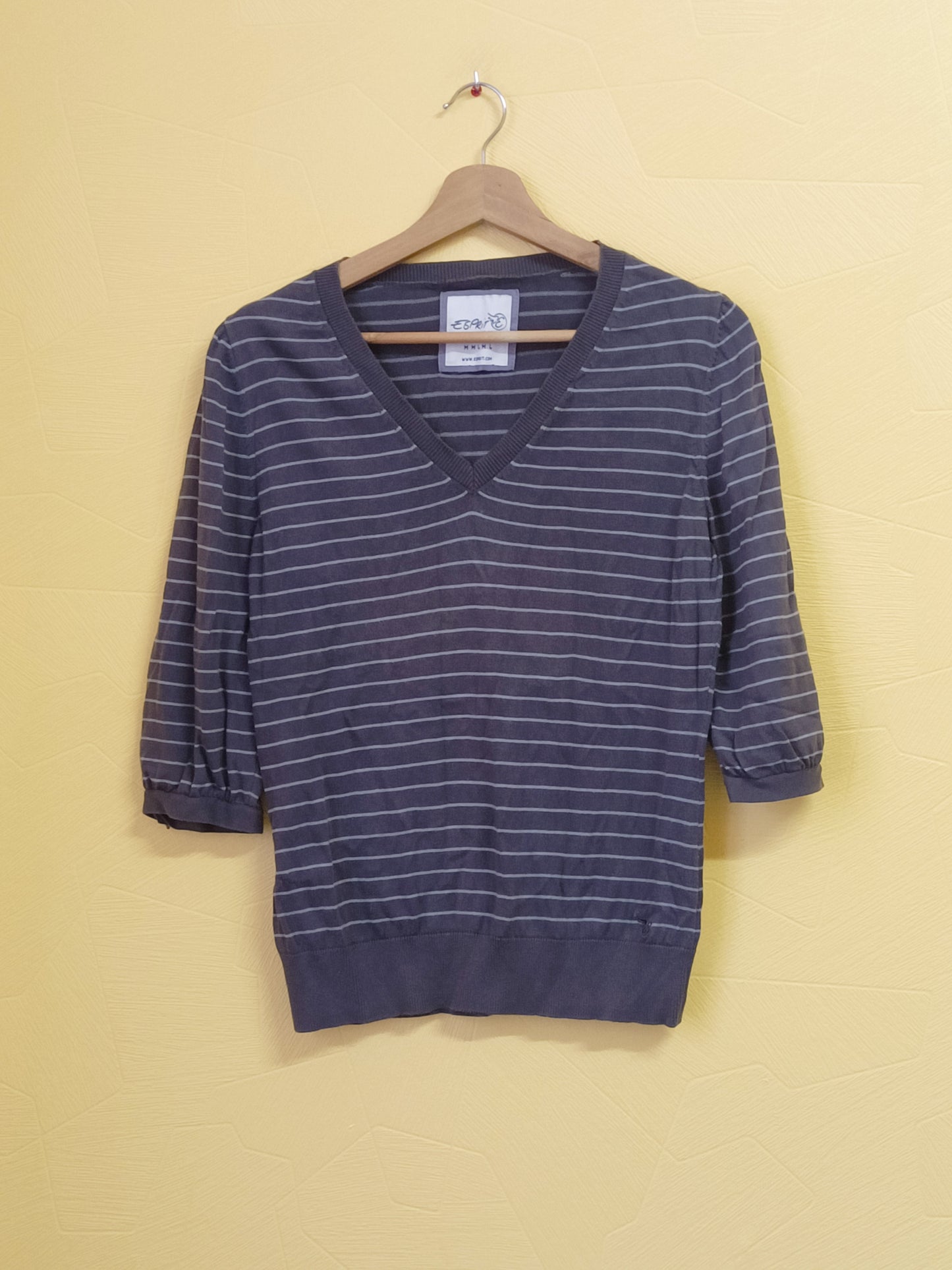 Pull manches courtes Esprit marron rayé Taille L