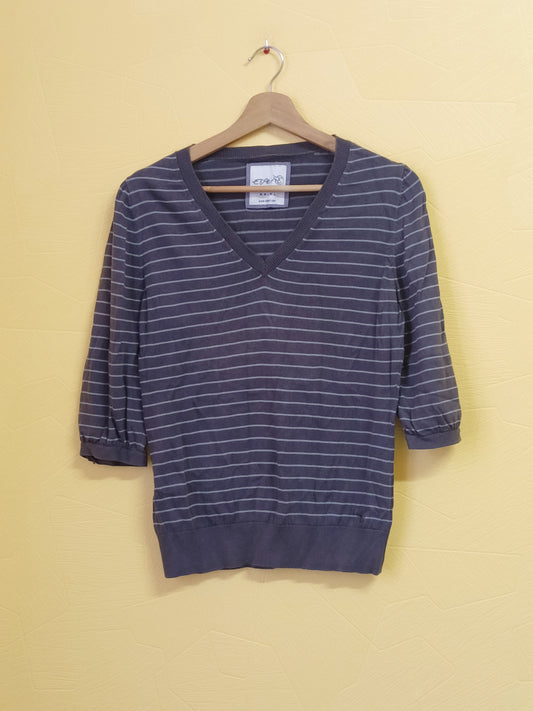 Pull manches courtes Esprit marron rayé Taille L