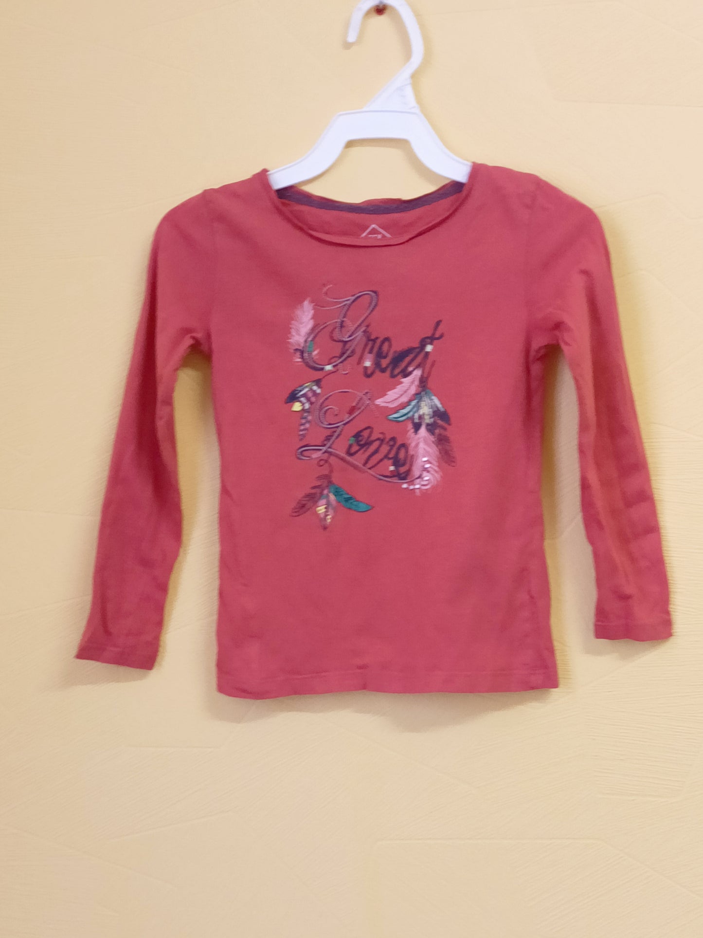 T-shirt manches longues Tex corail avec impression Taille 3/4 Ans