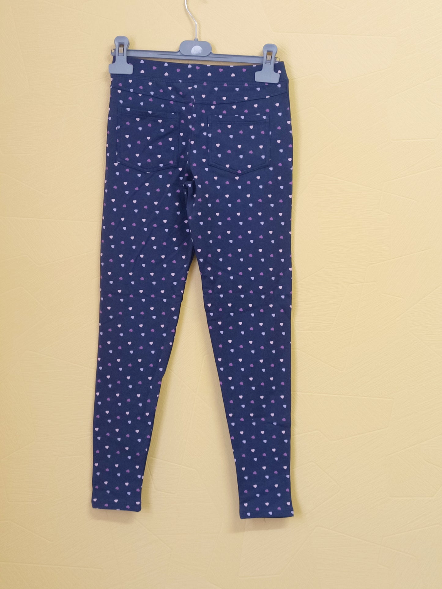 Jegging Lili Marelle bleu marine avec motifs cœurs Taille 12 Ans