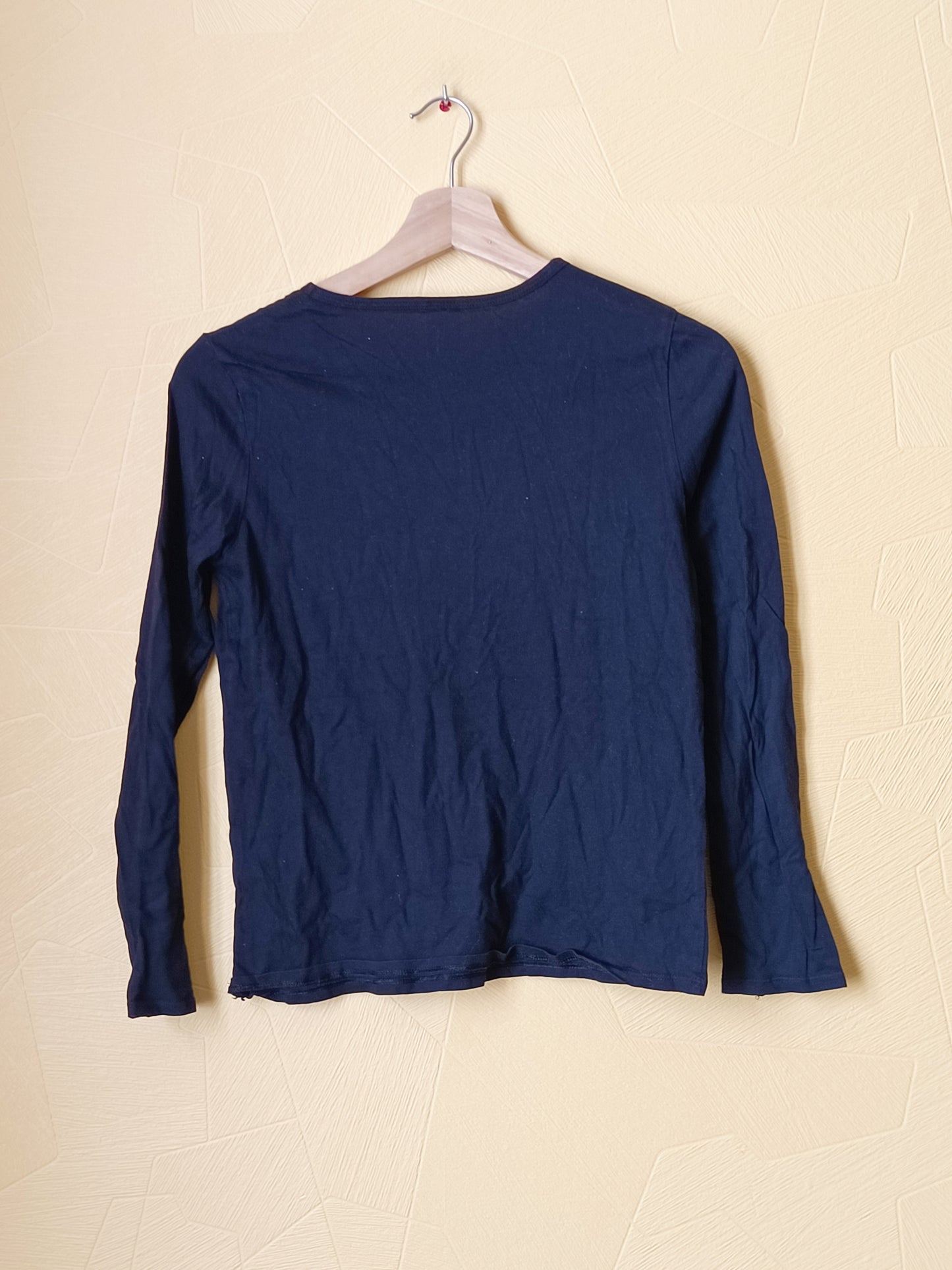 T-shirt manches longues Domyos noir avec impression Taille 12/13 Ans