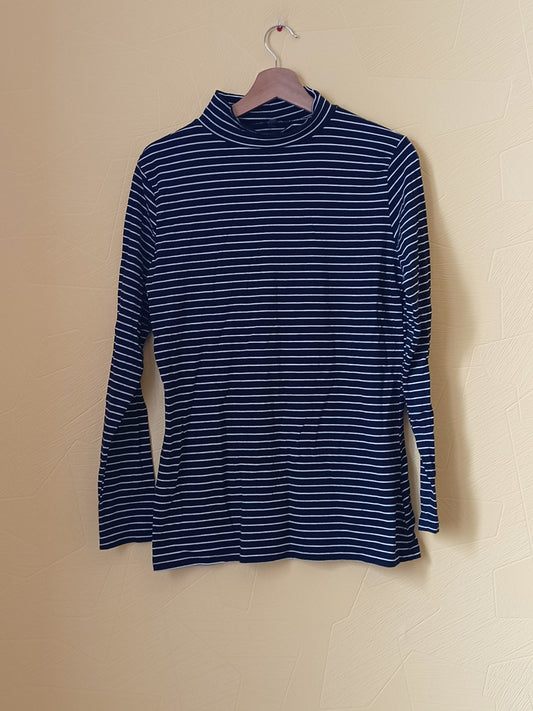 Sous pull rayé noir et blanc Taille XXL