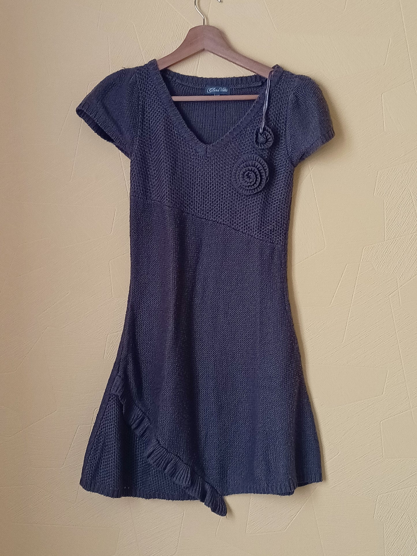 Robe pull manches courtes Clara Vitti marron Taille 34/36