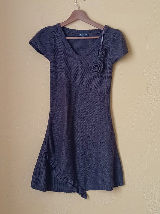 Robe pull manches courtes Clara Vitti marron Taille 34/36