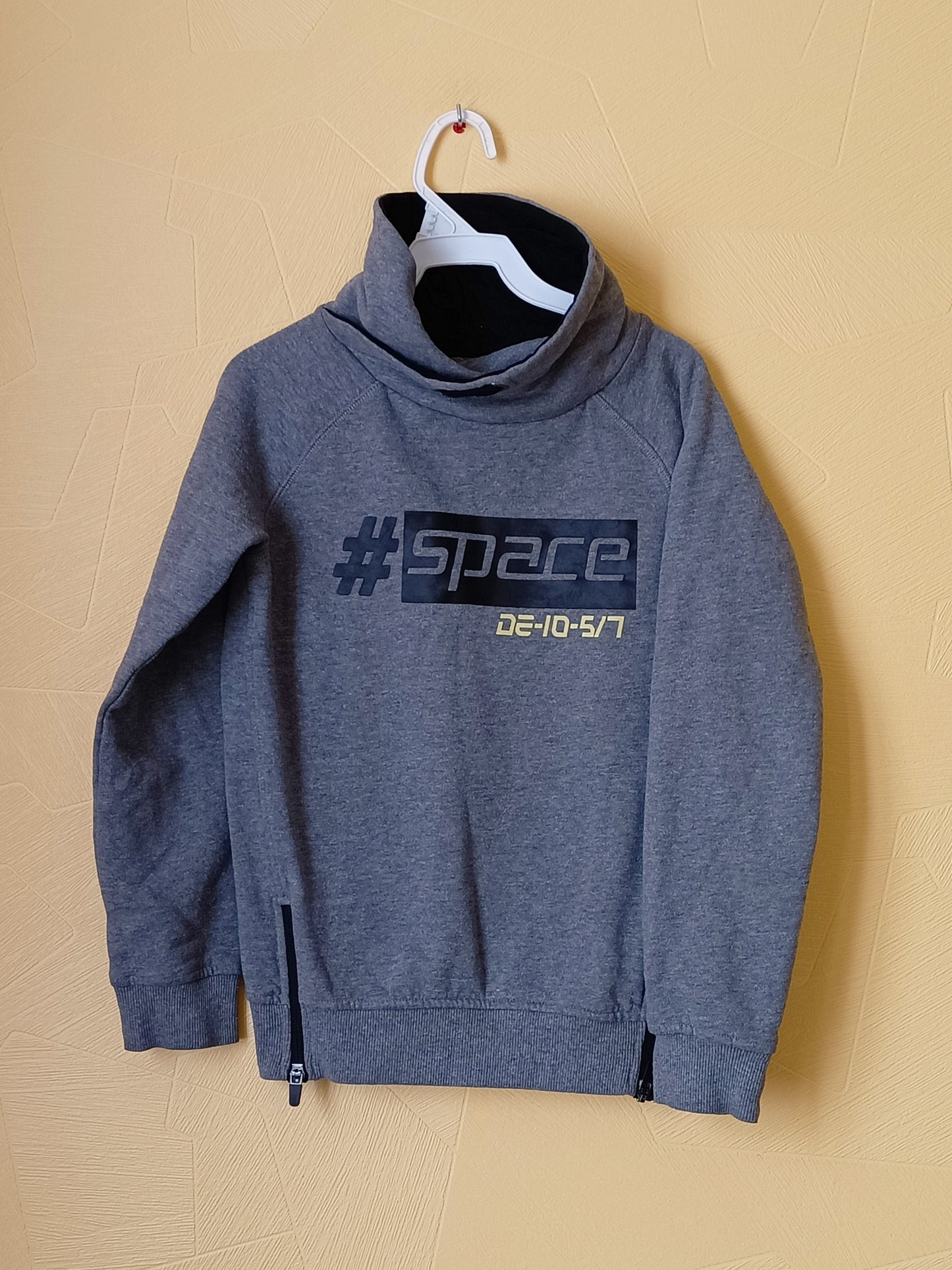 Sweat avec col In Extenso gris avec impression Taille 10 Ans