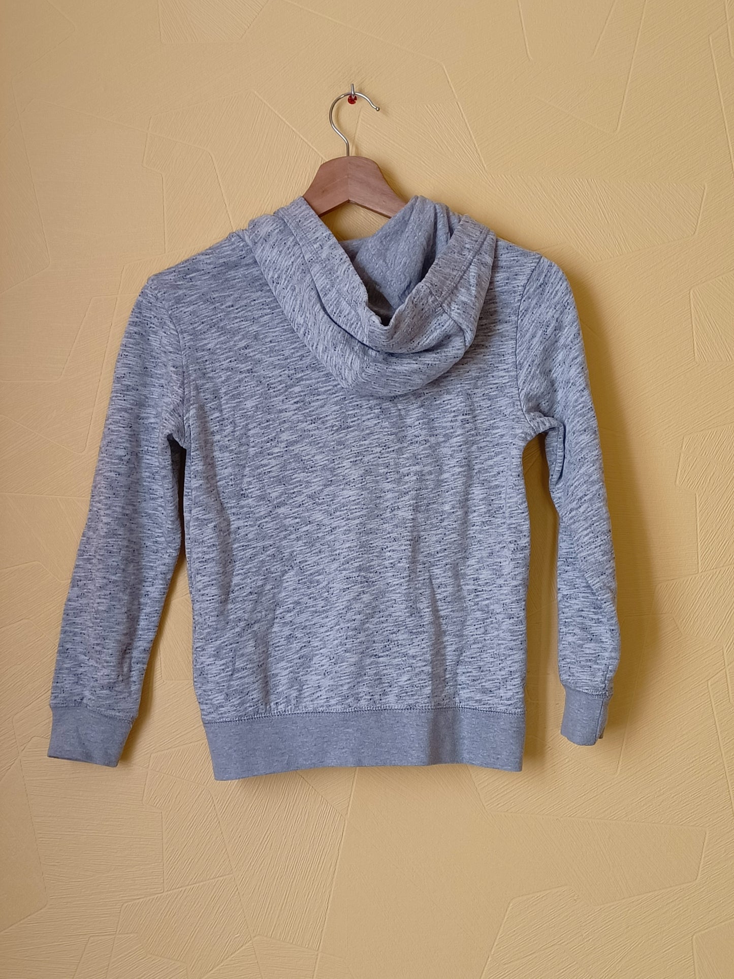 Sweat à capuche zippé gris chiné Taille 10 Ans