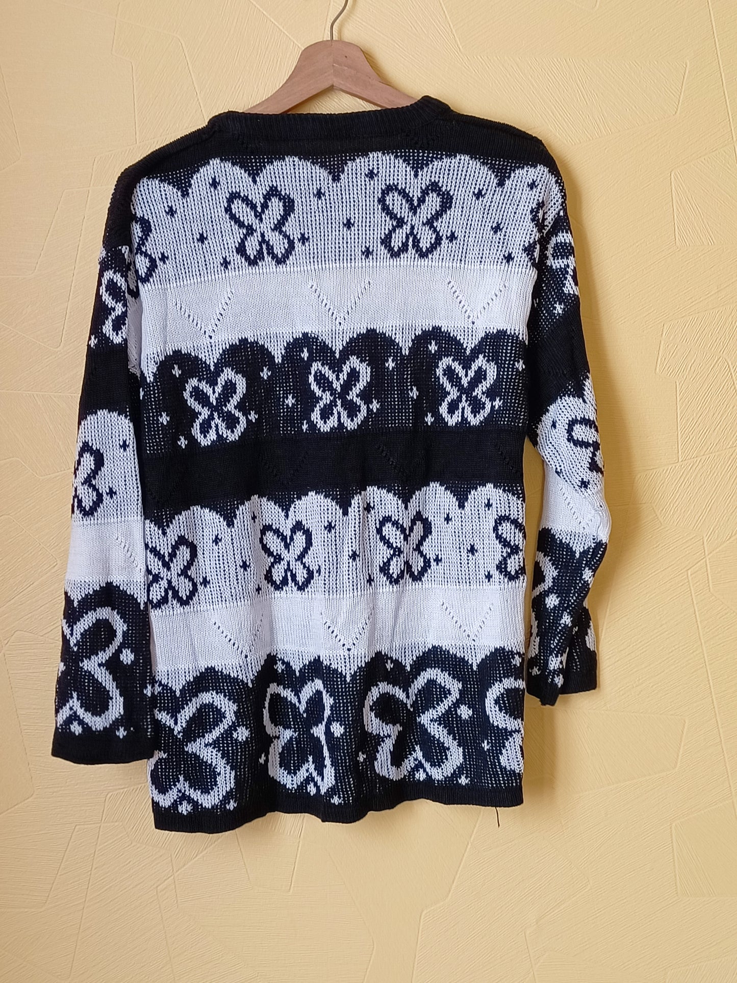 Pull en maille noir et blanc à motifs Taille XL