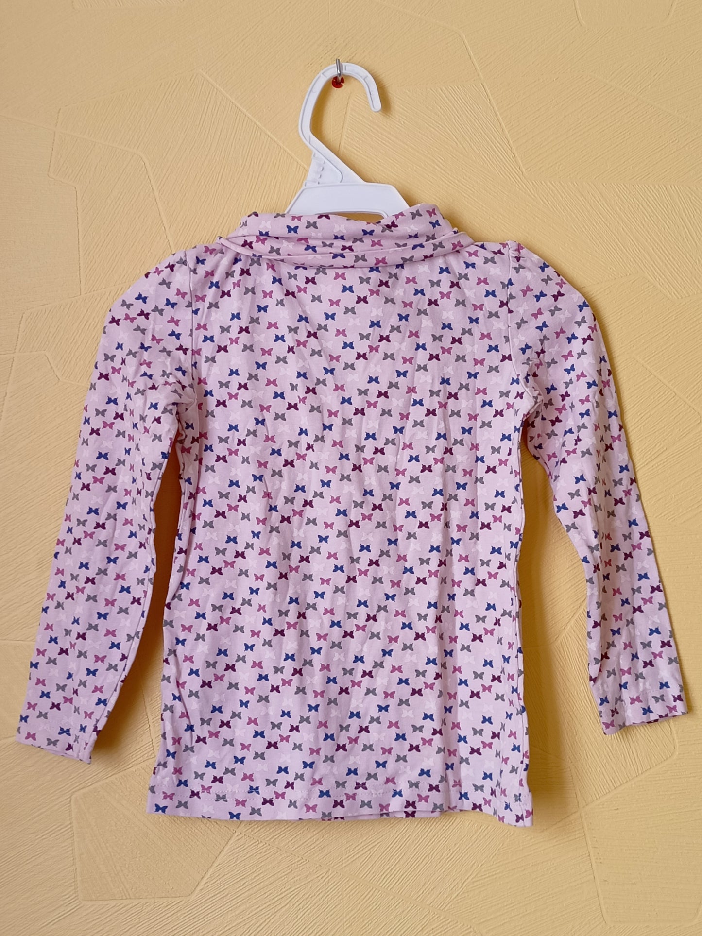 Sous pull Poco Piano rose à motifs papillons Taille 3/4 Ans