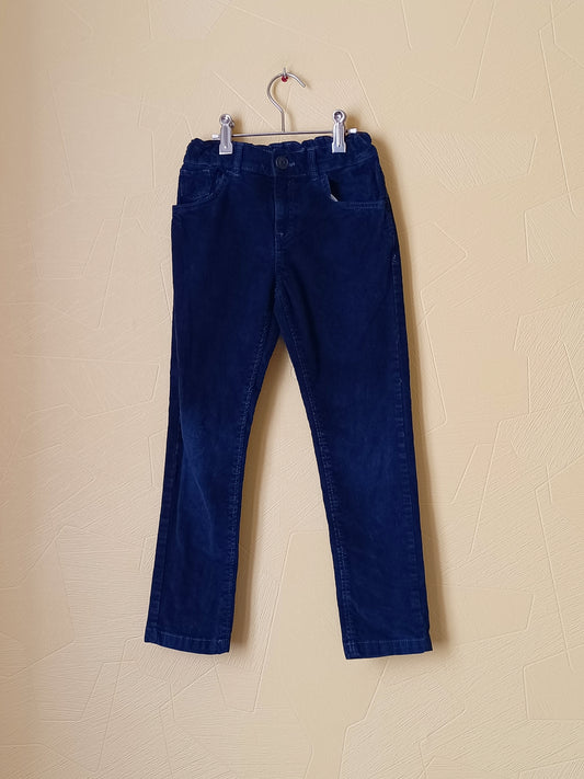 Pantalon en velours côtelé In Extenso bleu marine Taille 8 Ans