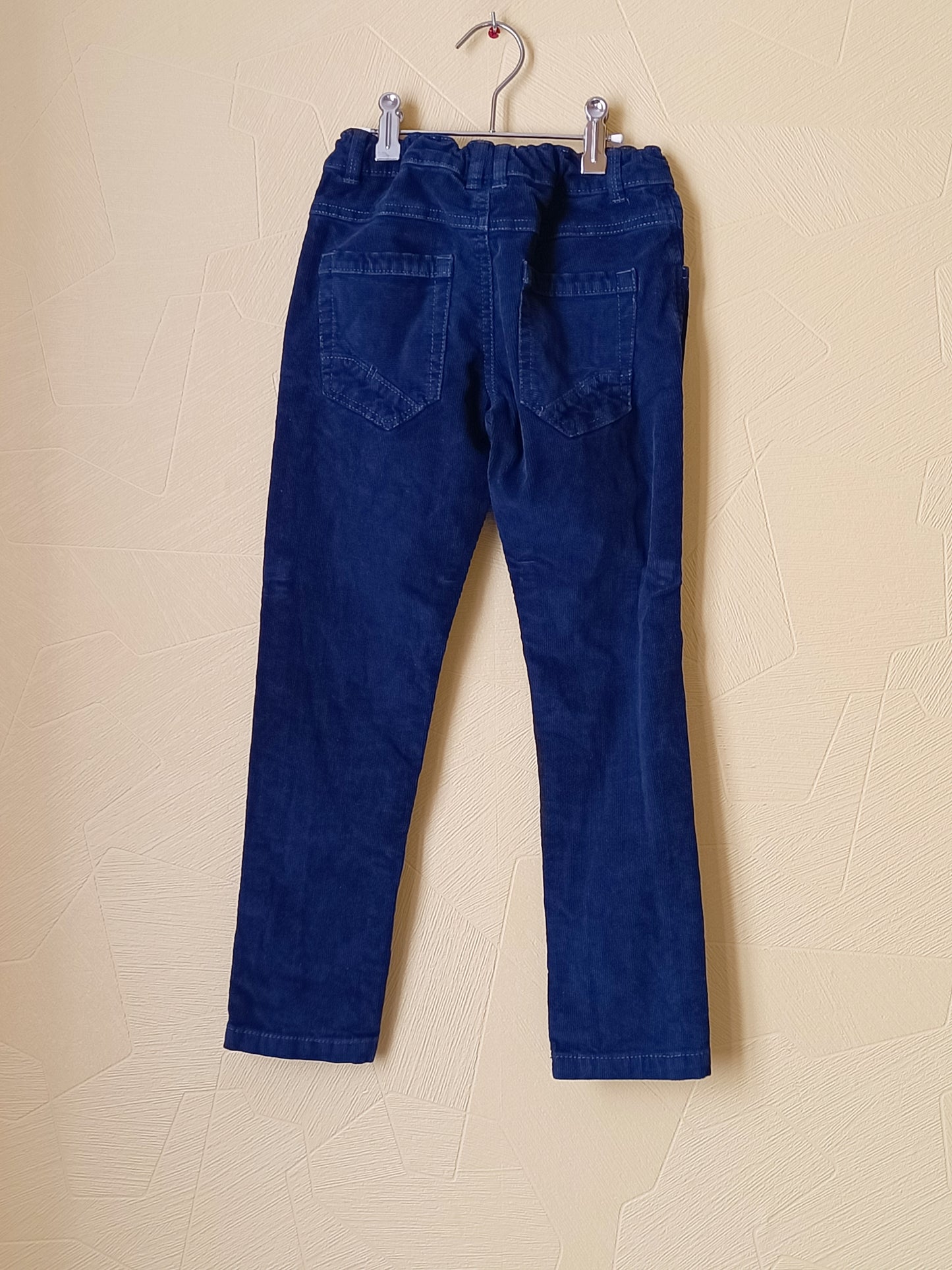 Pantalon en velours côtelé In Extenso bleu marine Taille 8 Ans