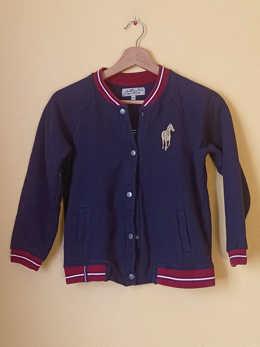 Veste Gentleman Farmer bleu marine et rouille avec broderie Taille 12 Ans