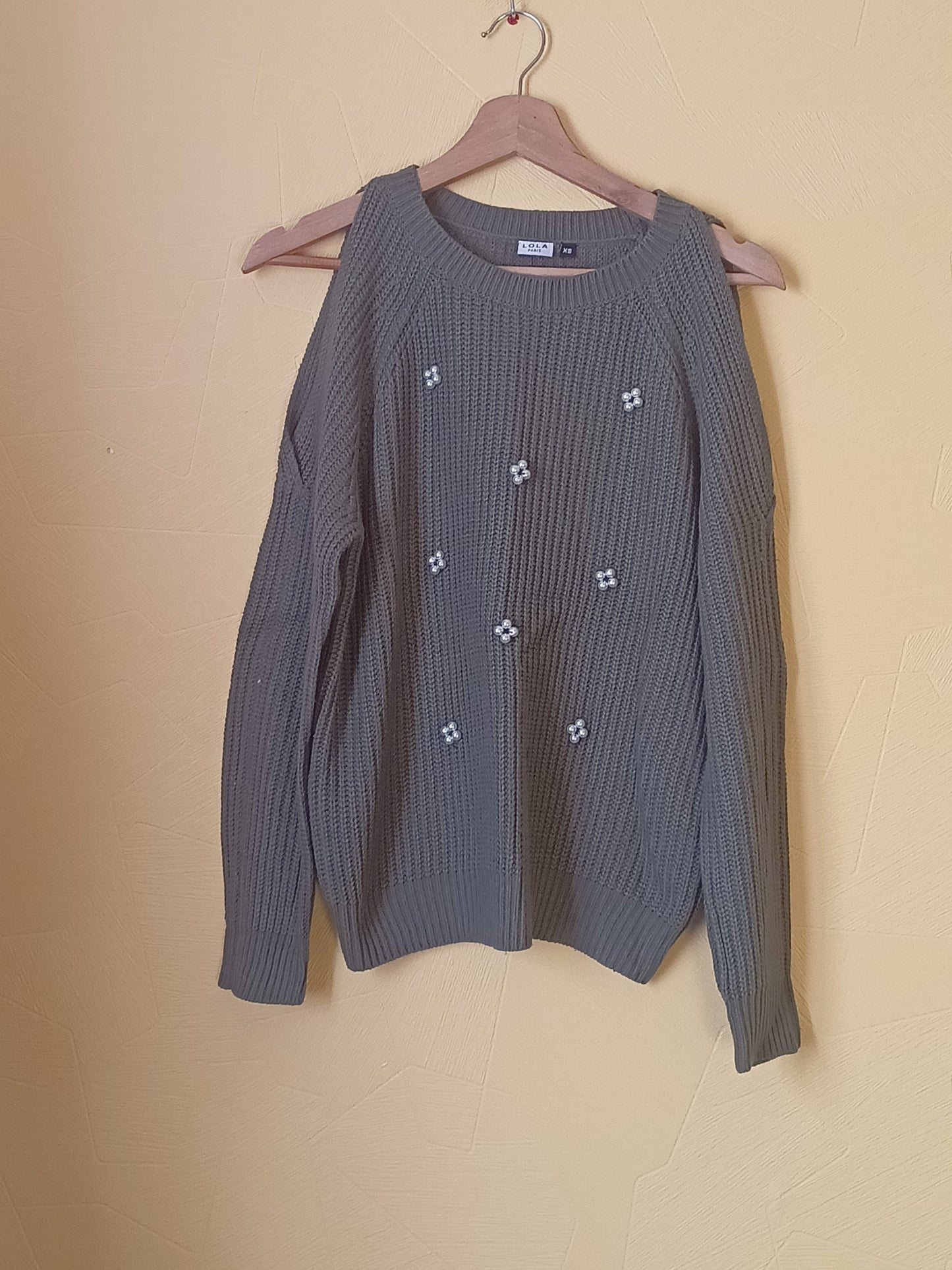 Pull Lola kaki avec épaules dénudées Taille XS