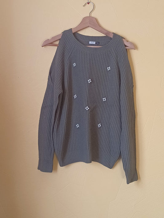 Pull Lola kaki avec épaules dénudées Taille XS