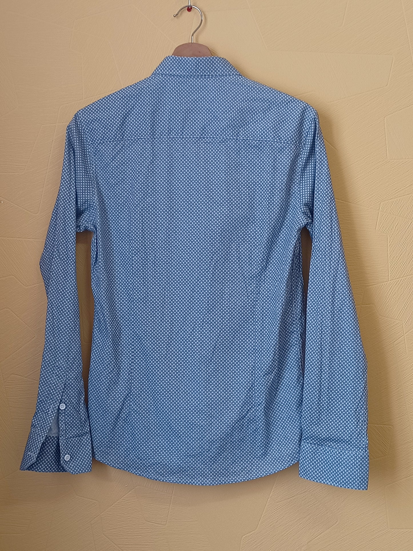 Chemise Bel Mode bleue à petits carreaux Taille S