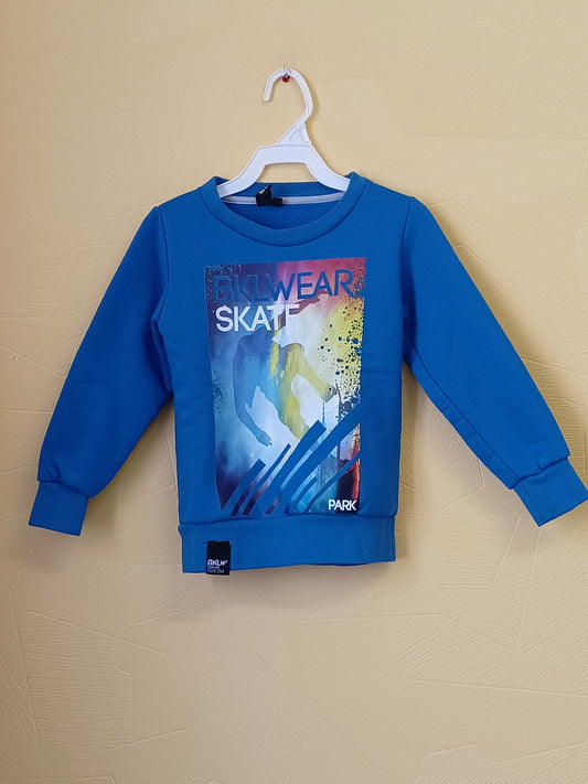 Sweat BKL Wear bleu avec impression Taille 6 Ans