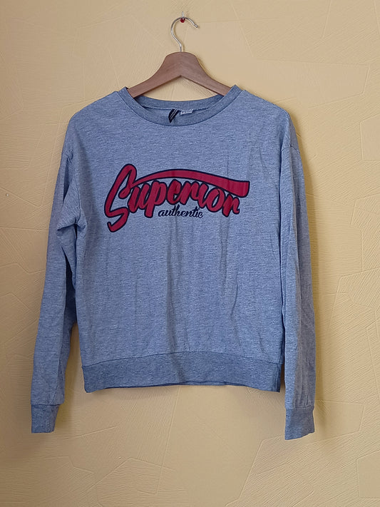 Sweat fin Divided gris avec impression Taille S