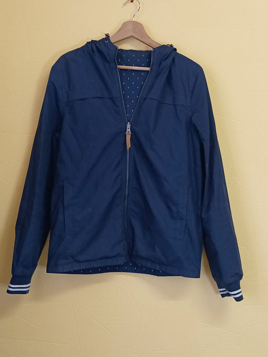 Veste à capuche réversible bleue marine Taille S